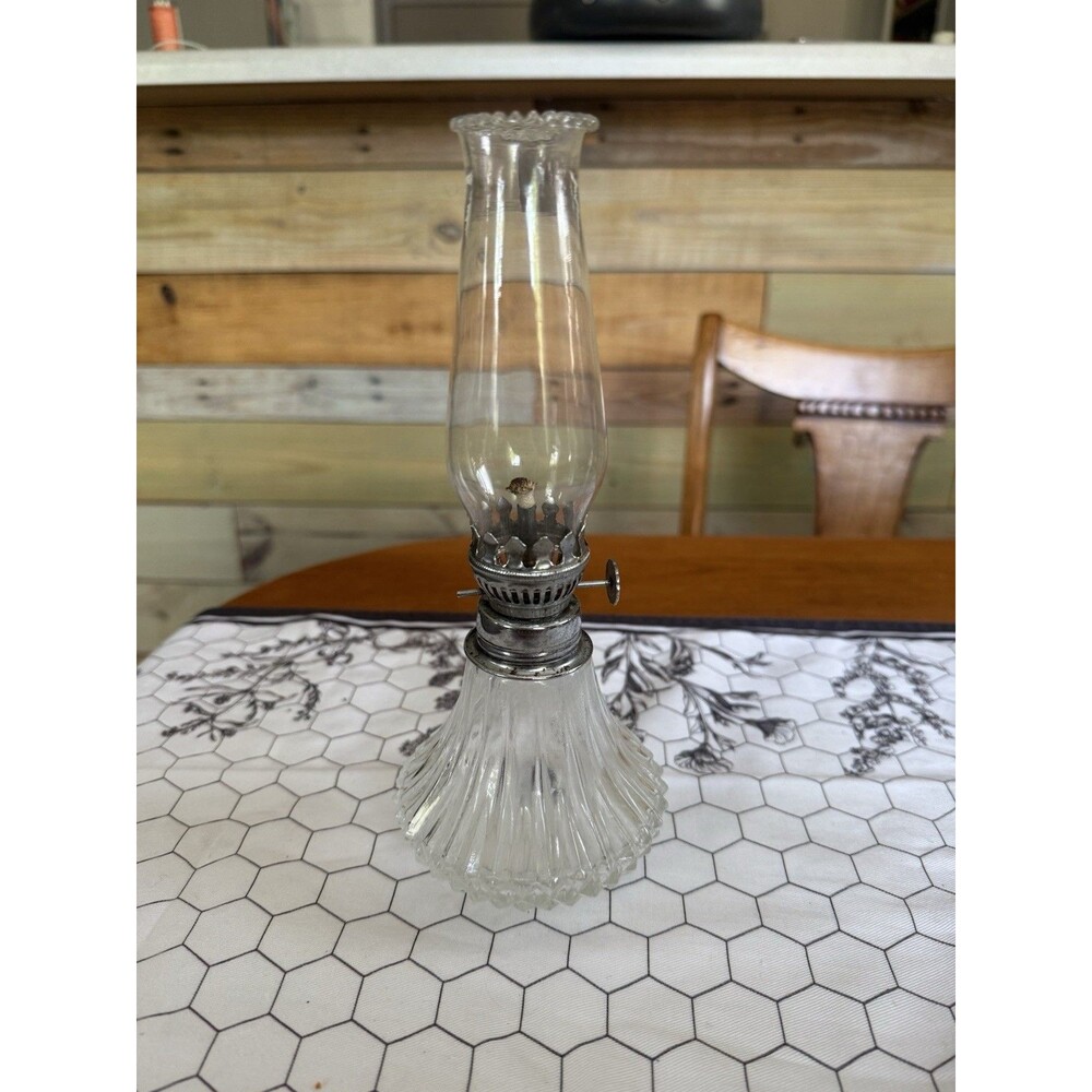 Lamplight Farms Mini  Oil Lamp W/ CLEAR Shade 9" Tall